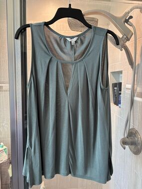 Lucky Brand Pleated Tank Top - Sage Green